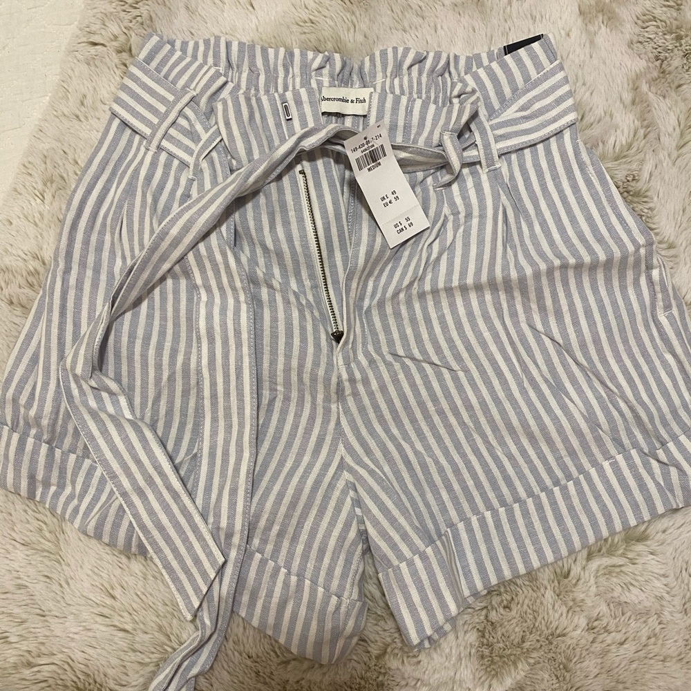 Abercrombie Linen Striped Shorts